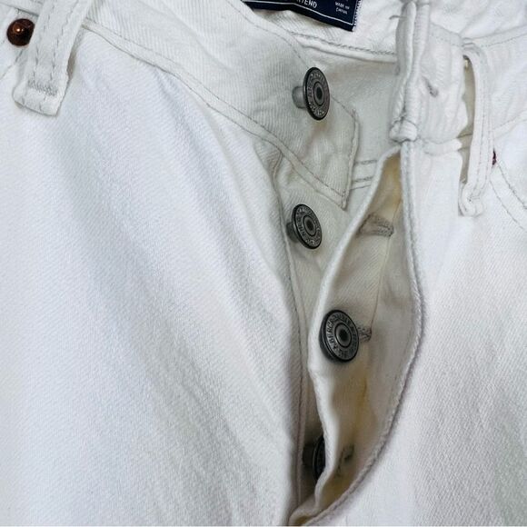 Abercrombie & Fitch A&F White Distressed Cotton Jeans Size 28/6R - Picture 8 of 8